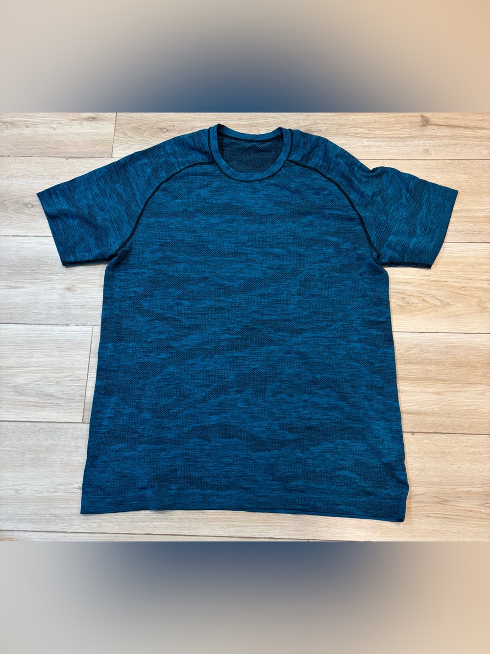 lululemon metal vent tech 2.0 gym yoga running shirt teal green blue camo XL